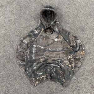 Russell Outdoors Camo Hoodie Pullover Hunting Sweatshirt Brown Green Large